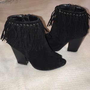 Leila Stone Fringe Booties
